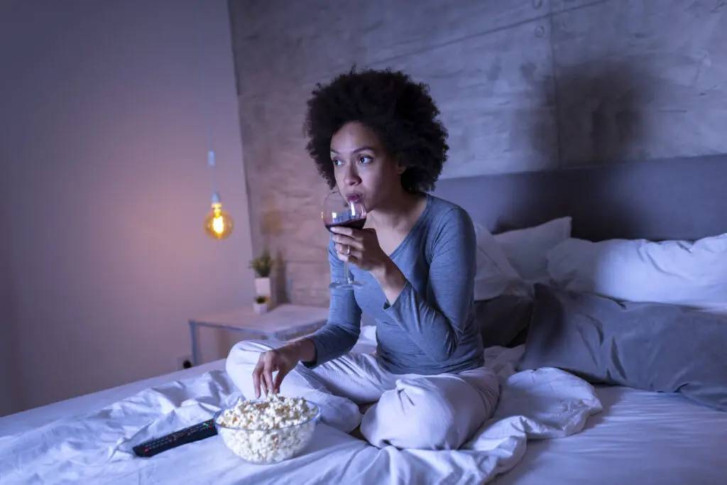 Woman watching television