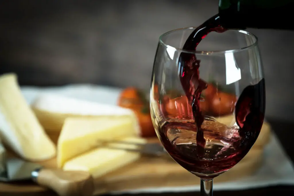 red wine and cheese