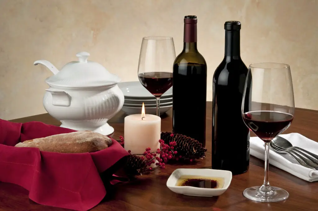 Wine table setting