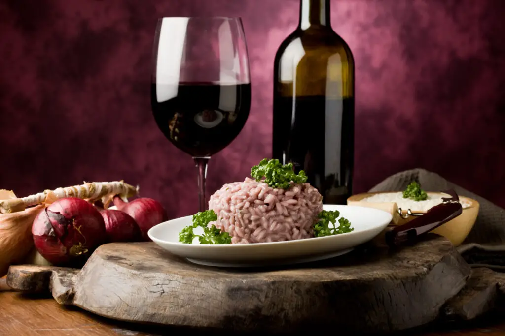 Risotto with red wine