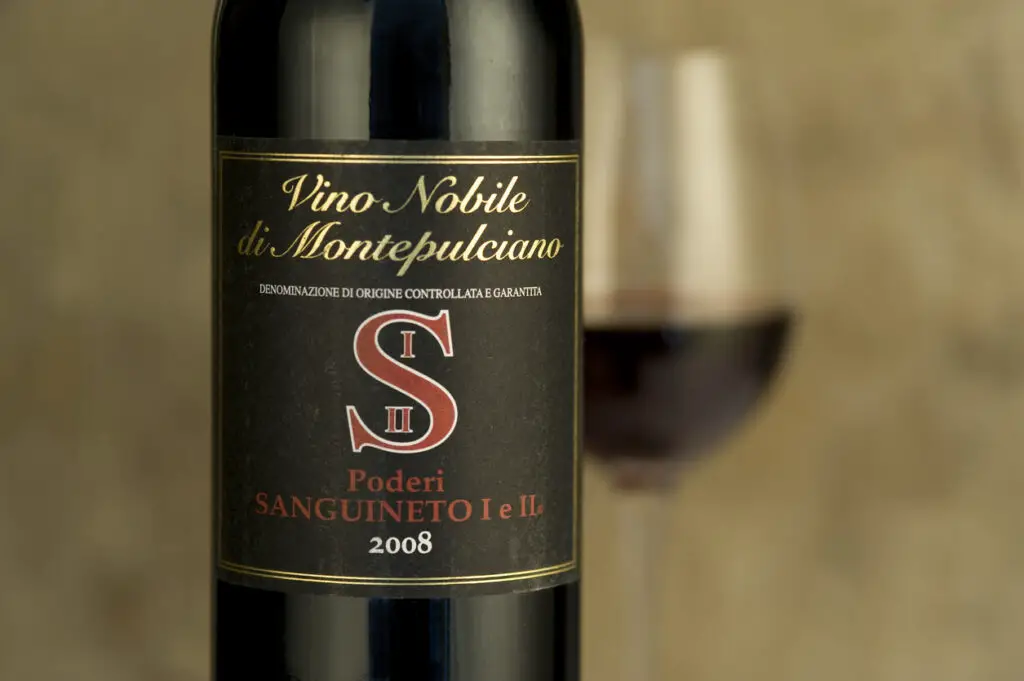 Vino Nobile di Montepulciano bottle from 2008