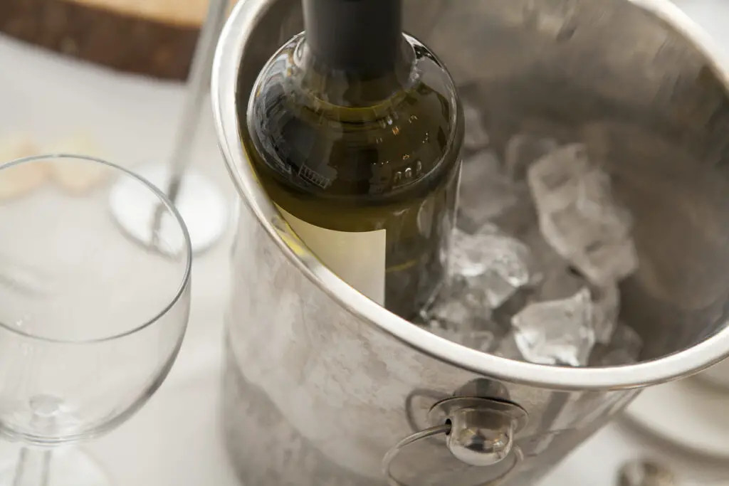 White wine in ice bucket